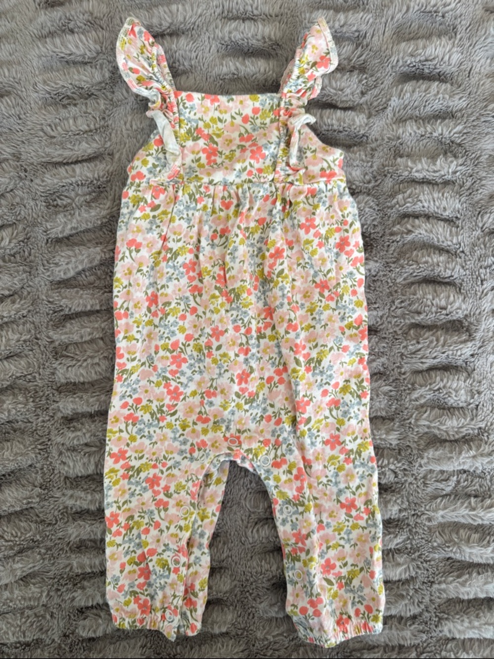Carters Floral Ruffle-Strap Baby Romper - size 6M